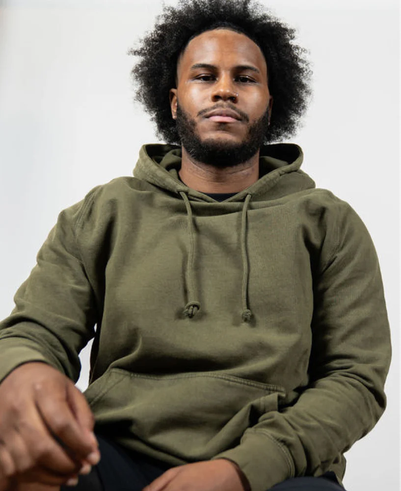 Men's EōS Flag Vintage Raglan Hoodie - Olive - Image 5