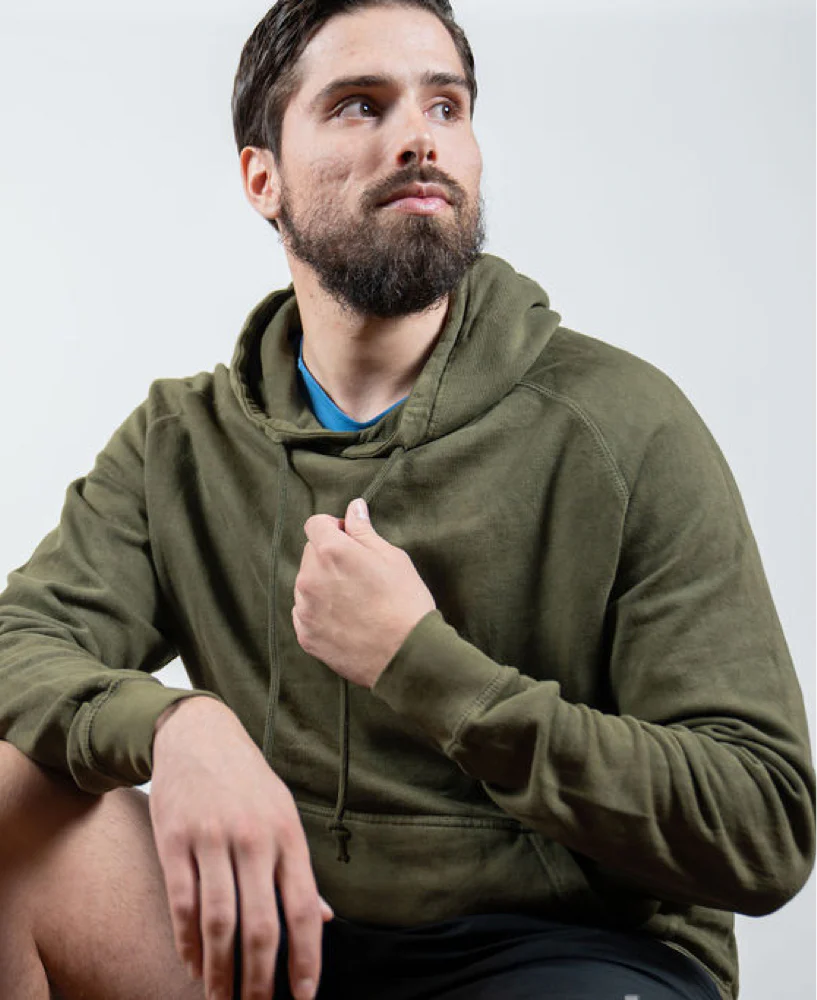 Men's EōS Flag Vintage Raglan Hoodie - Olive - Image 6