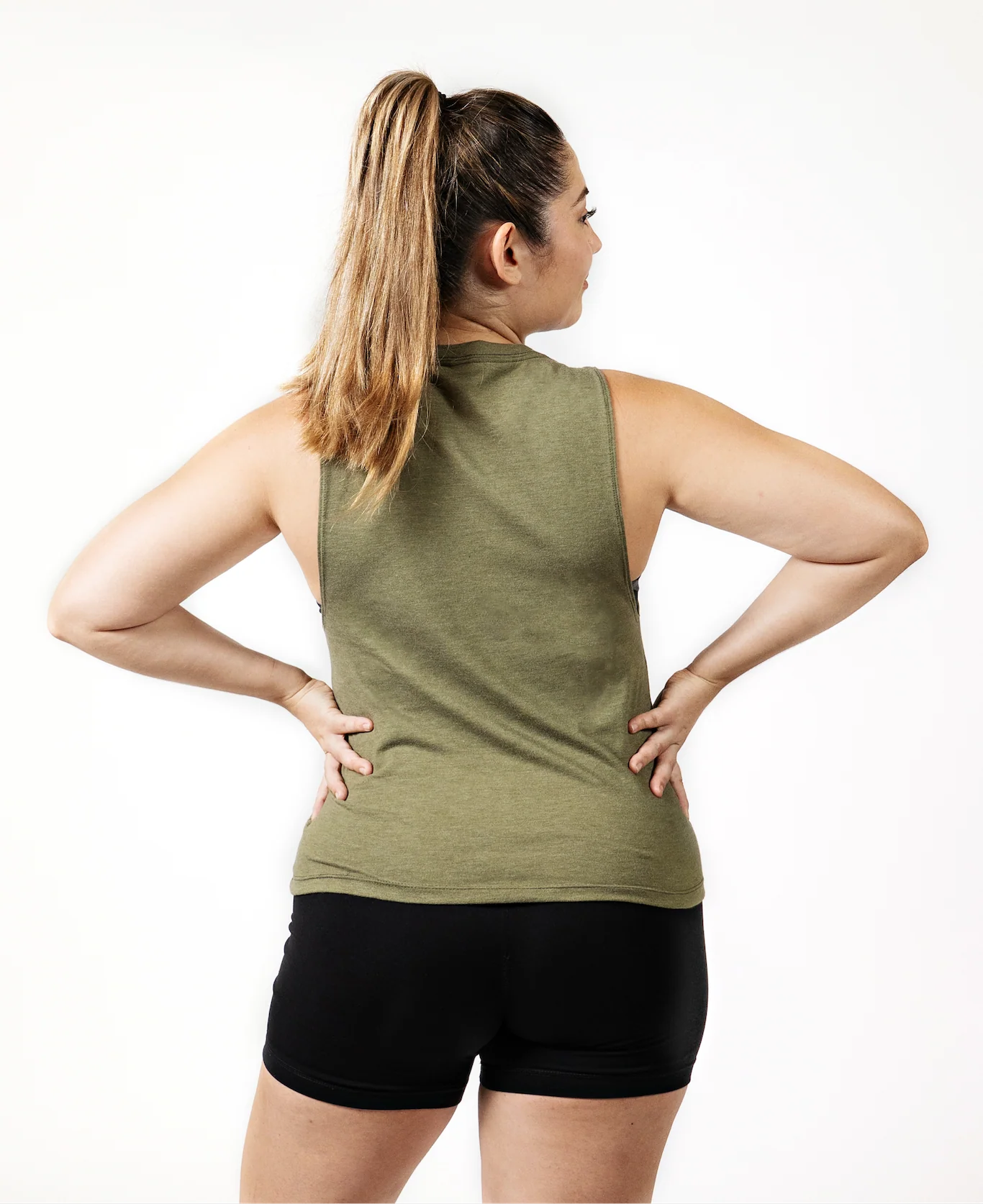 Women's Sunset Waves Muscle Tank - Olive You Green - Image 5